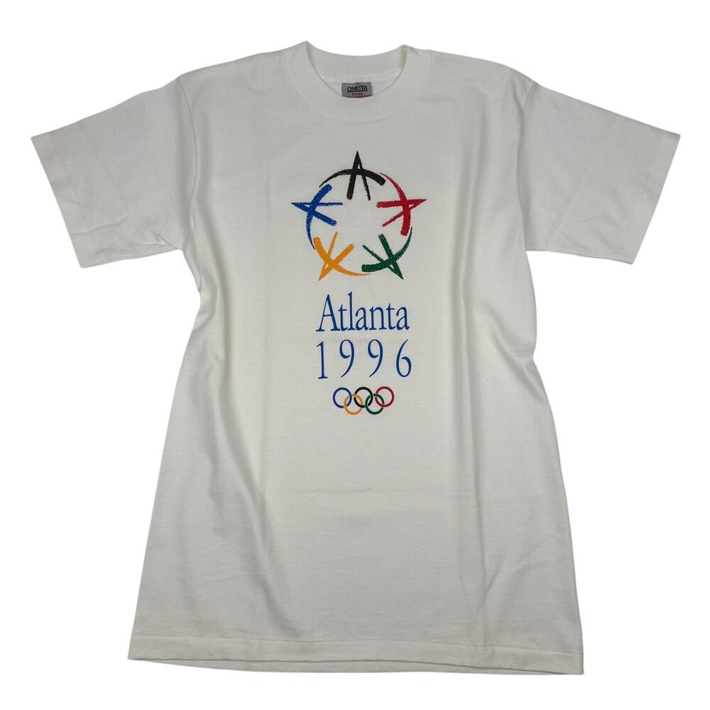 Vtg T-Shirt ATL 1996 Olympics Oneita Super Heavyweight USA Single Stitch M